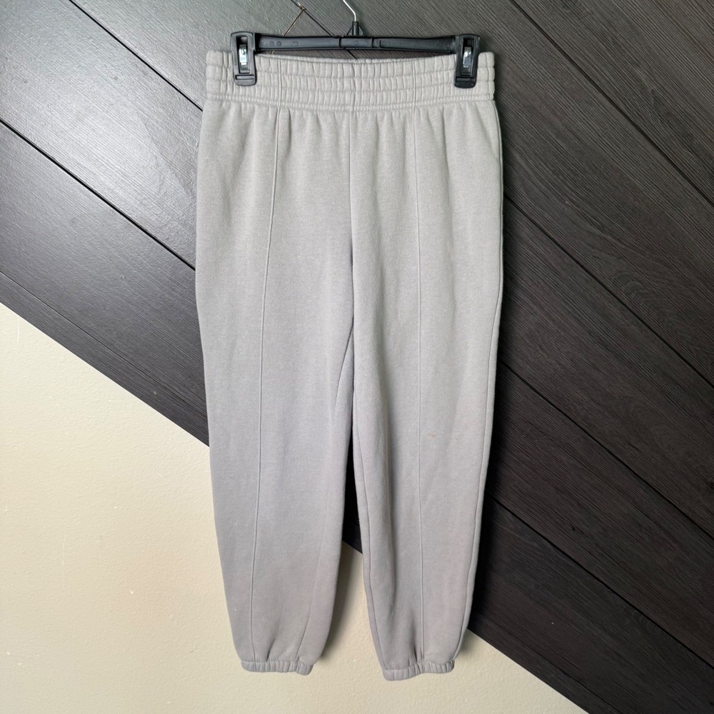 Gaiam Women's Fleece Jogger Sweatpants Gray Size Small Athleisure Cozy